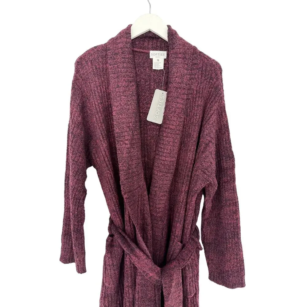 Softies Women's Dark Heather Cherry Cola Marshmallow Wrap Robe Size 2X-3X